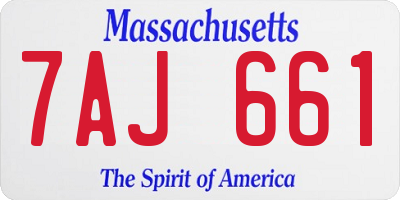 MA license plate 7AJ661