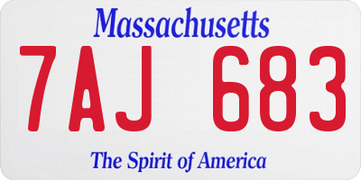 MA license plate 7AJ683