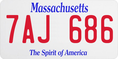 MA license plate 7AJ686