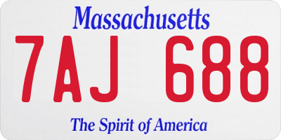 MA license plate 7AJ688