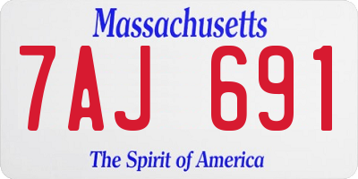 MA license plate 7AJ691