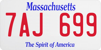 MA license plate 7AJ699