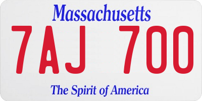 MA license plate 7AJ700