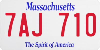 MA license plate 7AJ710