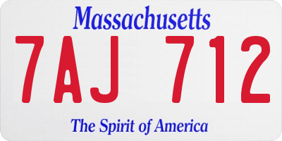 MA license plate 7AJ712
