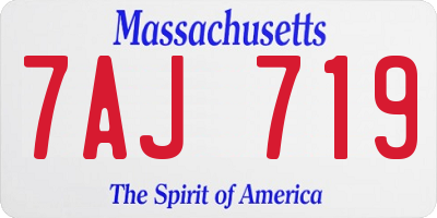 MA license plate 7AJ719