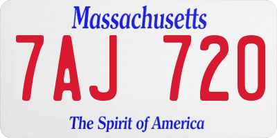 MA license plate 7AJ720