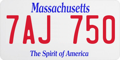 MA license plate 7AJ750