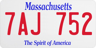 MA license plate 7AJ752