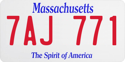 MA license plate 7AJ771
