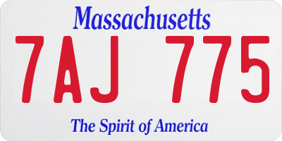 MA license plate 7AJ775