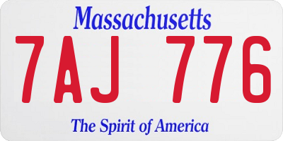 MA license plate 7AJ776