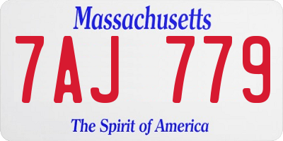 MA license plate 7AJ779