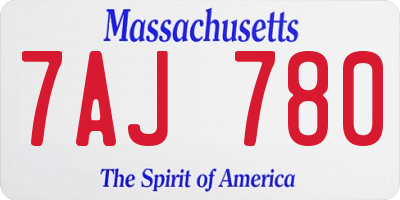 MA license plate 7AJ780