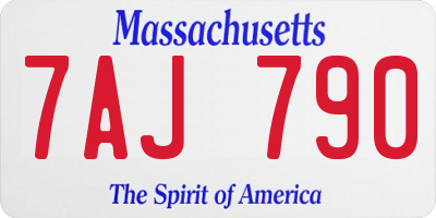 MA license plate 7AJ790