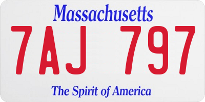 MA license plate 7AJ797