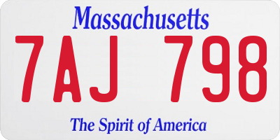 MA license plate 7AJ798