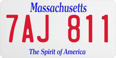 MA license plate 7AJ811