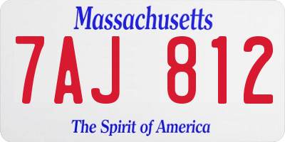 MA license plate 7AJ812