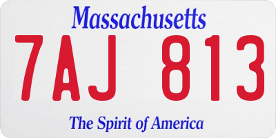 MA license plate 7AJ813