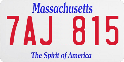 MA license plate 7AJ815