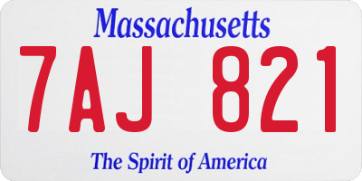 MA license plate 7AJ821