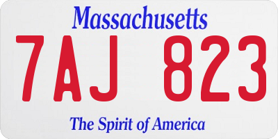 MA license plate 7AJ823