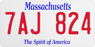 MA license plate 7AJ824