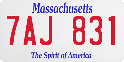 MA license plate 7AJ831