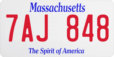 MA license plate 7AJ848