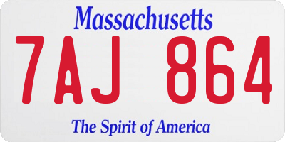 MA license plate 7AJ864