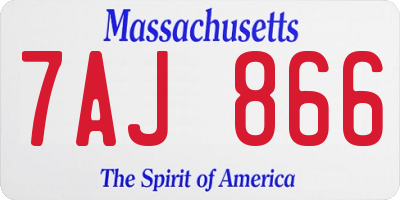 MA license plate 7AJ866