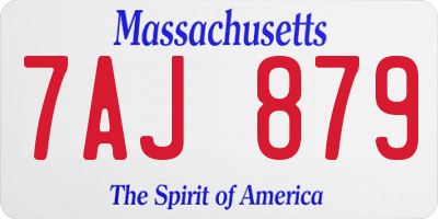 MA license plate 7AJ879