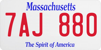 MA license plate 7AJ880