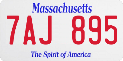 MA license plate 7AJ895
