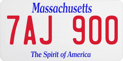 MA license plate 7AJ900