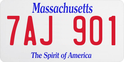 MA license plate 7AJ901