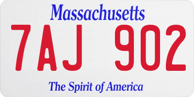 MA license plate 7AJ902