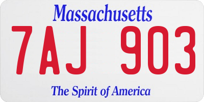 MA license plate 7AJ903