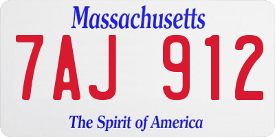 MA license plate 7AJ912