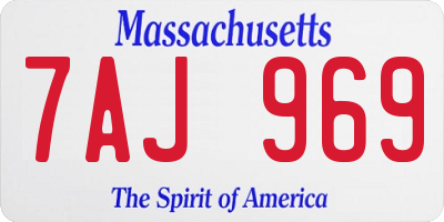 MA license plate 7AJ969