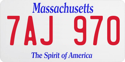 MA license plate 7AJ970