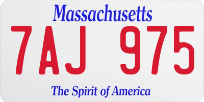 MA license plate 7AJ975