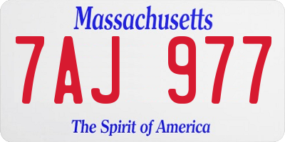 MA license plate 7AJ977