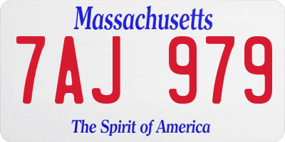 MA license plate 7AJ979