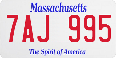 MA license plate 7AJ995