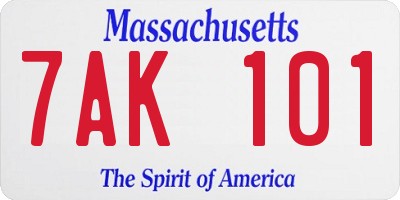 MA license plate 7AK101