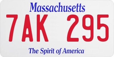 MA license plate 7AK295