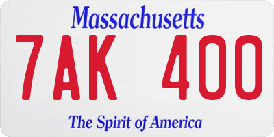 MA license plate 7AK400
