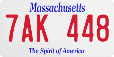 MA license plate 7AK448